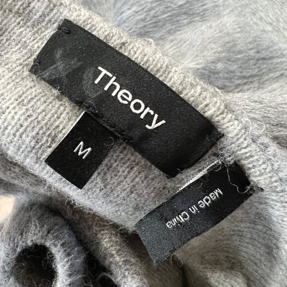 Theory Textured Cozy Pullover Sweater Gray Size Medium - Picture 9 of 11